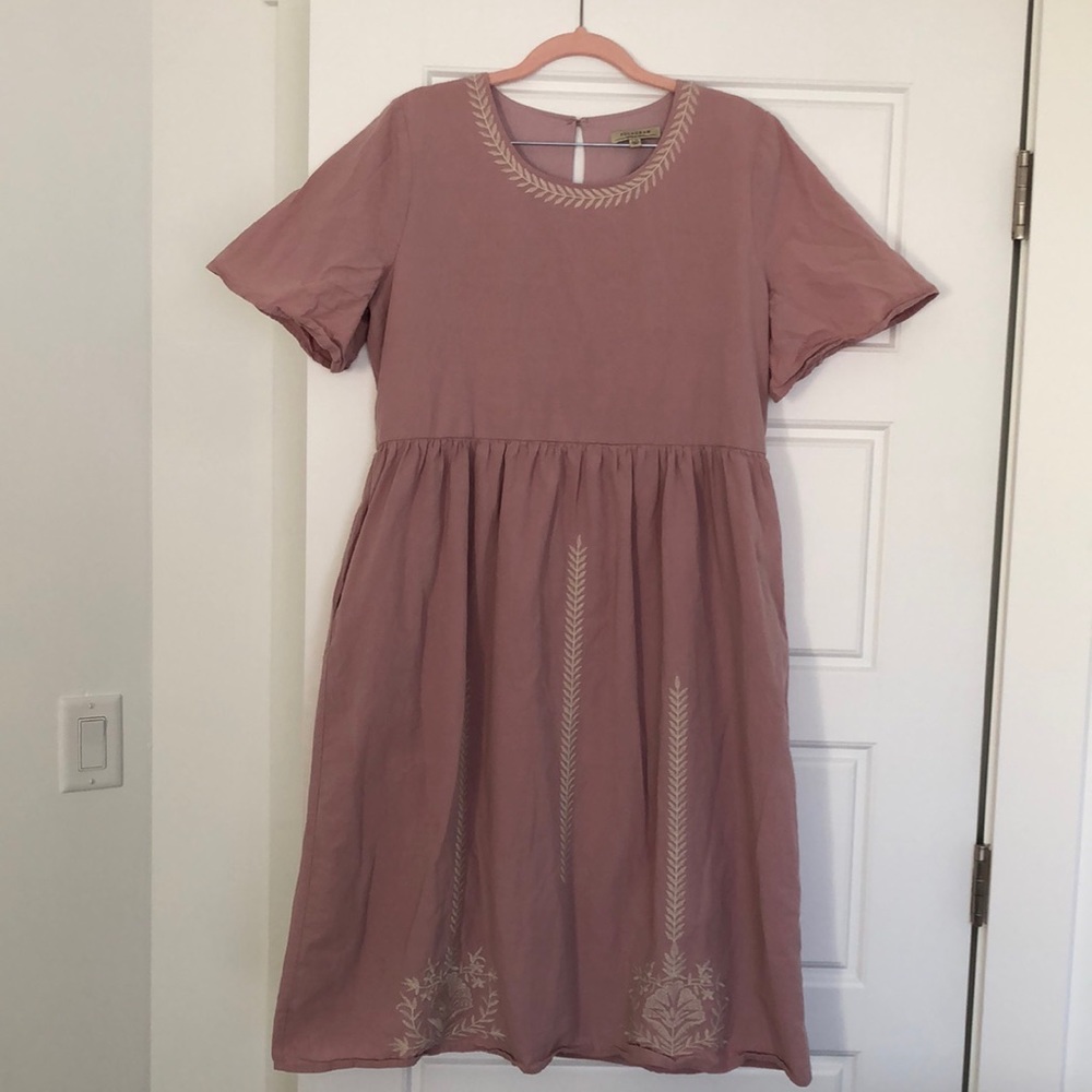 Dusty Pink/Lilac Midi Polagram Dress